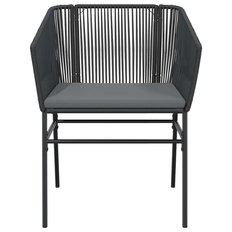 Bowery Hill Contemporary 5 Piece Poly Rattan Garden Dining Set in Black