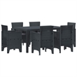 Bowery Hill 7 Piece Poly Rattan Garden Dining Set in Anthracite