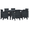 Bowery Hill 7 Piece Poly Rattan Garden Dining Set in Anthracite