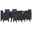 Bowery Hill 7 Piece Poly Rattan Garden Dining Set in Anthracite