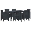 Bowery Hill 7 Piece Poly Rattan Garden Dining Set in Anthracite