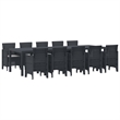 Bowery Hill 11 Piece Poly Rattan Garden Dining Set in Anthracite