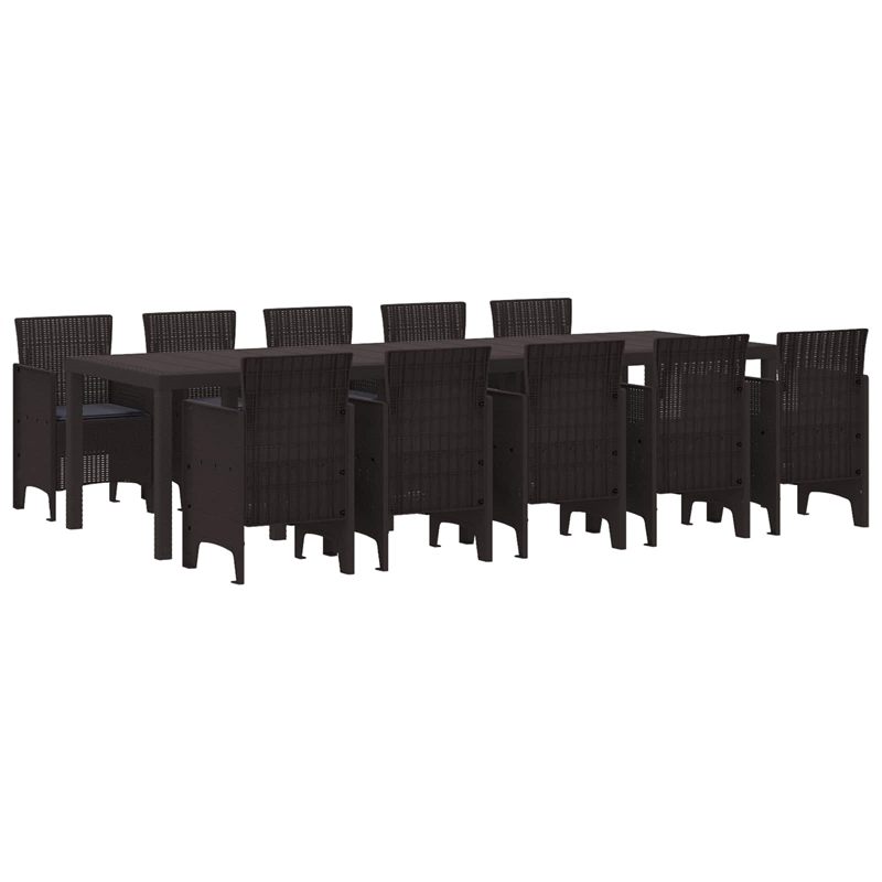 Bowery Hill 11 Piece Poly Rattan Garden Dining Set in Anthracite