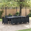Bowery Hill 11 Piece Poly Rattan Garden Dining Set in Anthracite