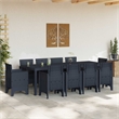 Bowery Hill 11 Piece Poly Rattan Garden Dining Set in Anthracite