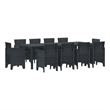 Bowery Hill 11 Piece Poly Rattan Garden Dining Set in Anthracite
