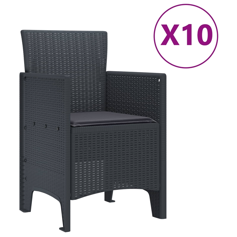 Bowery Hill 11 Piece Poly Rattan Garden Dining Set in Anthracite