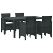Bowery Hill 5 Piece Poly Rattan Garden Dining Set in Anthracite