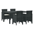 Bowery Hill 5 Piece Poly Rattan Garden Dining Set in Anthracite