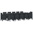 Bowery Hill Contemporary Poly Rattan Garden Dining Set in Anthracite