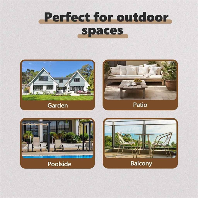 Bowery Hill Contemporary 7 Piece Poly Rattan Garden Dining Set in Brown