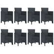 Bowery Hill Contemporary Poly Rattan Garden Dining Set in Anthracite