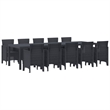 Bowery Hill 11 Piece Poly Rattan Garden Dining Set in Anthracite