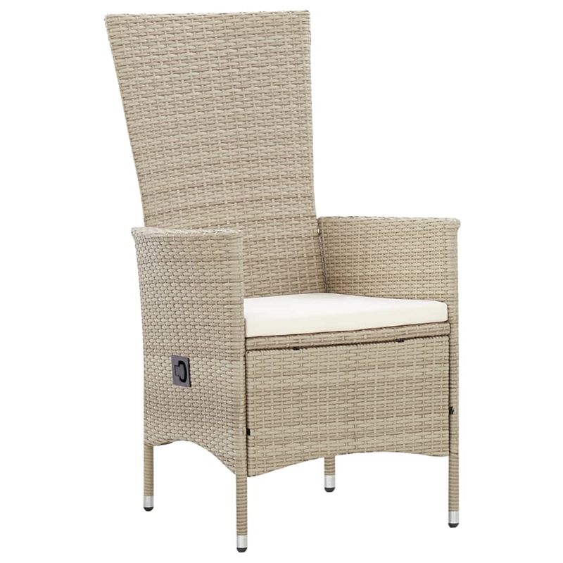 Bowery Hill 9 Piece Poly Rattan Garden Dining Set in Beige/Cream White