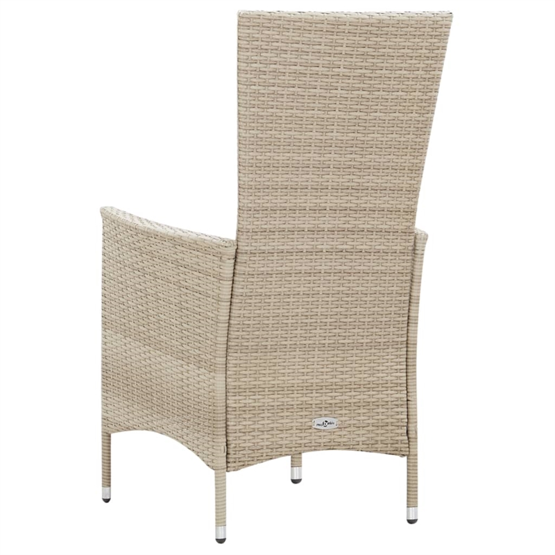 Bowery Hill 9 Piece Poly Rattan Garden Dining Set in Beige/Cream White