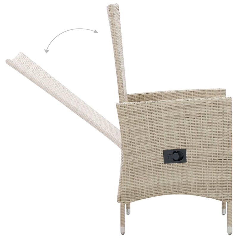 Bowery Hill 9 Piece Poly Rattan Garden Dining Set in Beige/Cream White