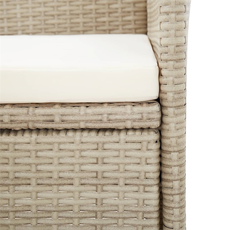 Bowery Hill 9 Piece Poly Rattan Garden Dining Set in Beige/Cream White