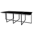 Bowery Hill Contemporary 13 Piece Poly Rattan Garden Dining Set in Black