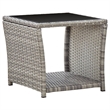 Bowery Hill Contemporary 3 Piece Poly Rattan Garden Dining Set in Black