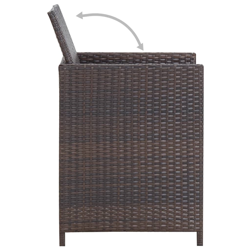 Bowery Hill Contemporary 13 Piece Rattan Garden Dining Set in Brown