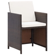Bowery Hill Contemporary 13 Piece Rattan Garden Dining Set in Brown