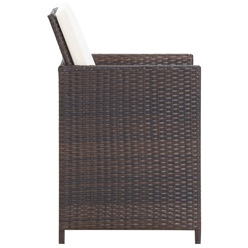 Bowery Hill Contemporary 13 Piece Rattan Garden Dining Set in Brown