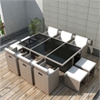 Bowery Hill Contemporary 11 Piece Rattan Garden Dining Set in Gray