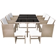 Bowery Hill Contemporary 11 Piece Rattan Garden Dining Set in Gray