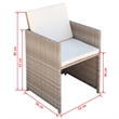 Bowery Hill Contemporary 11 Piece Rattan Garden Dining Set in Gray