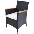 Bowery Hill Contemporary 7 Piece Rattan Garden Dining Set in Black