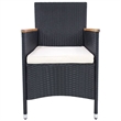 Bowery Hill Contemporary 7 Piece Rattan Garden Dining Set in Black