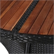 Bowery Hill Contemporary 7 Piece Rattan Garden Dining Set in Black