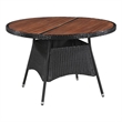 Bowery Hill Contemporary 7 Piece Rattan Garden Dining Set in Black