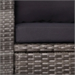 Bowery Hill Contemporary 3 Piece Rattan Garden Dining Set in Gray