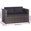 Bowery Hill Contemporary 3 Piece Rattan Garden Dining Set in Gray