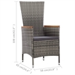 Bowery Hill Contemporary 9 Piece Poly Rattan Garden Dining Set in Gray