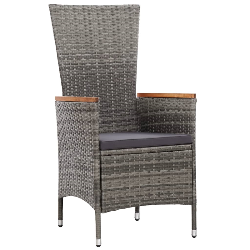 Bowery Hill Contemporary 9 Piece Poly Rattan Garden Dining Set in Gray