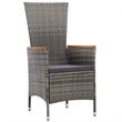 Bowery Hill Contemporary 9 Piece Poly Rattan Garden Dining Set in Gray