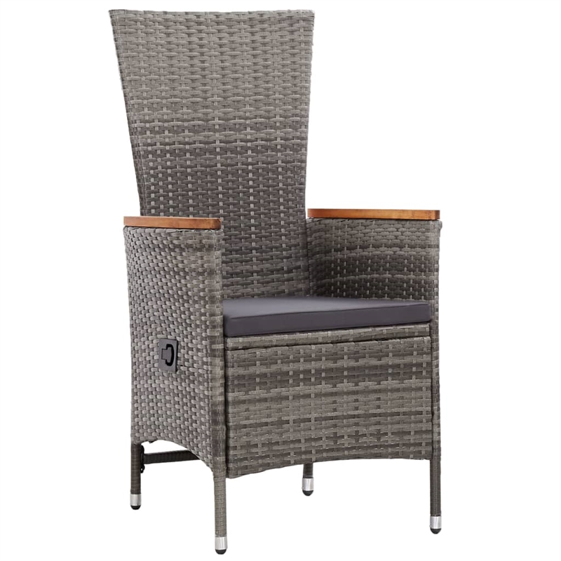 Bowery Hill Contemporary 9 Piece Poly Rattan Garden Dining Set in Gray
