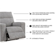 Bowery Hill Pewter Power Reclining Sofa Set in Polyester Upholstered