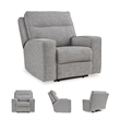 Bowery Hill Pewter Power Reclining Sofa Set in Polyester Upholstered