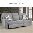 Bowery Hill Pewter Power Reclining Sofa Set in Polyester Upholstered