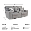 Bowery Hill Pewter Power Reclining Sofa Set in Polyester Upholstered