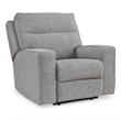 Bowery Hill Pewter Power Reclining Sofa Set in Polyester Upholstered