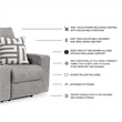 Bowery Hill Pewter Power Reclining Sofa Set in Polyester Upholstered