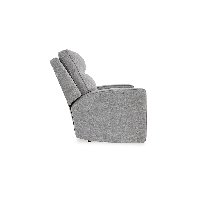 Bowery Hill Pewter Power Reclining Sofa Set in Polyester Upholstered