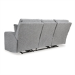 Bowery Hill Pewter Power Reclining Sofa Set in Polyester Upholstered