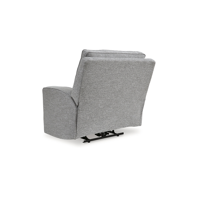 Bowery Hill Pewter Power Reclining Sofa Set in Polyester Upholstered
