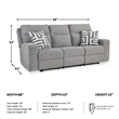 Bowery Hill Pewter Power Reclining Sofa Set in Polyester Upholstered