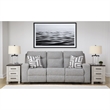 Bowery Hill Pewter Power Reclining Sofa Set in Polyester Upholstered
